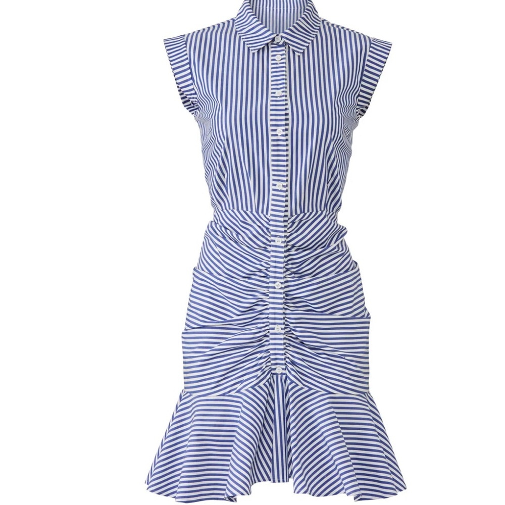 Veronica Beard Navy Striped Mini Dress